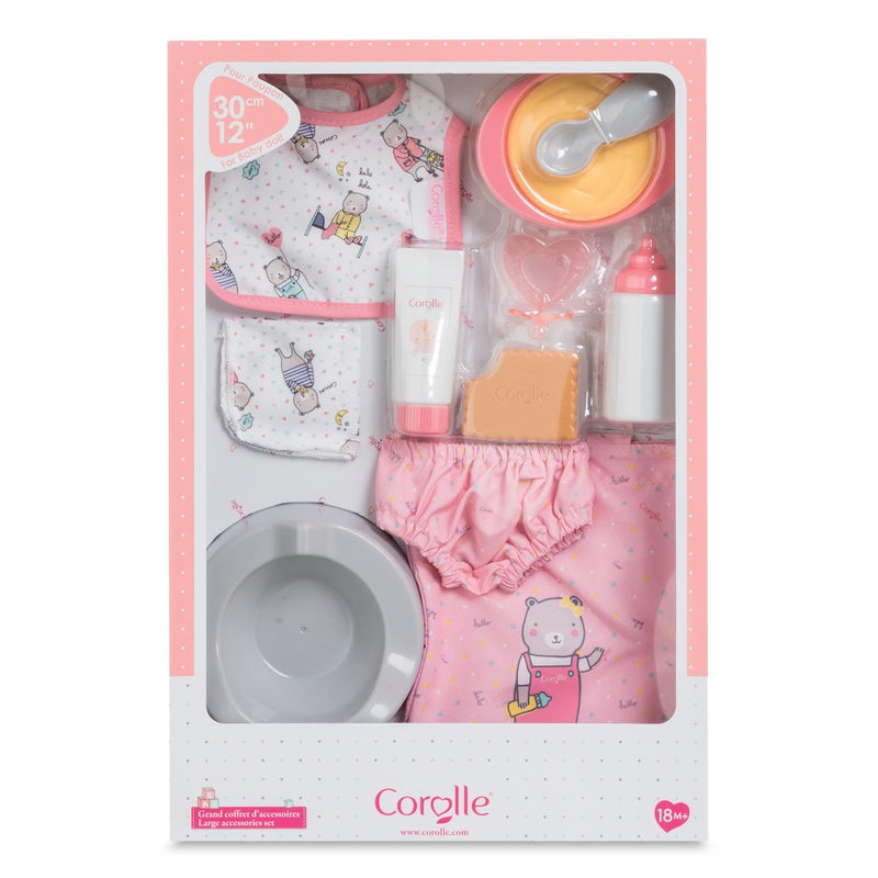 Corolle - Large Accessories Set for Mon Premier Poupon 12" Baby Dolls, 11-Piece Set Includes Bottle, Bib, Diaper, Potty, Pacifier, Tote Bag and More - Image 5